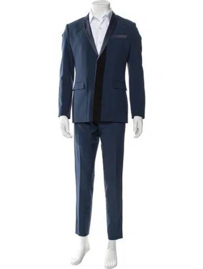 Pre-owned Dior 2014 Virgin Wool Two-piece Suit In Blue