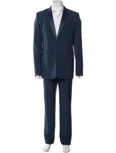Pre-owned Dior 2014 Virgin Wool Two-piece Suit In Blue