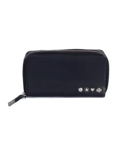 Pre-owned Dior 2014 Zip-around Continental Wallet In Black