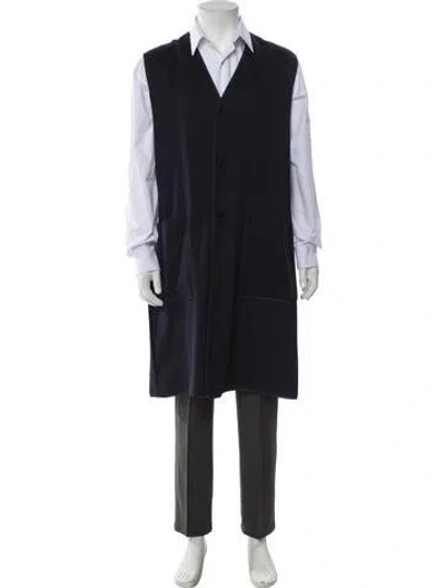 Pre-owned Dior 2015 Camel Hair Overcoat In Blue