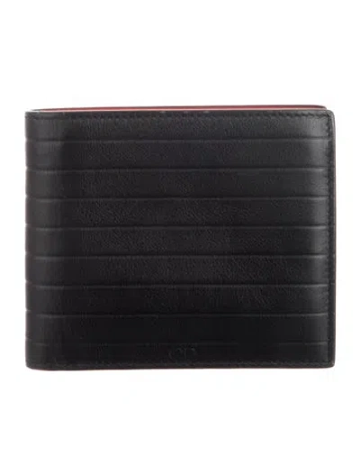 Pre-owned Dior 2015 Leather Bifold Wallet In Black