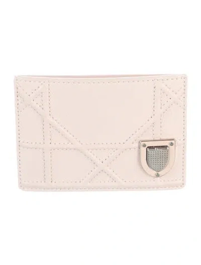 Pre-owned Dior 2015 Leather Card Holder In Pink