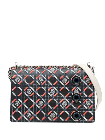 Pre-owned Dior 2015 Medium Calfskin Cannage Tufted Ama Flap Crossbody Bag In Black