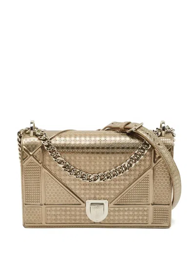 Pre-owned Dior 2015 Medium Ama Shoulder Bag In Gold