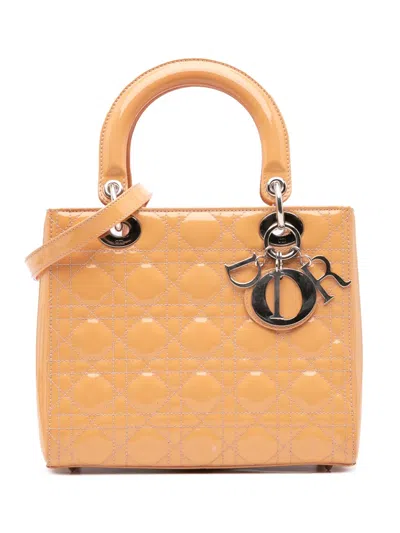 Pre-owned Dior 2015 Medium Patent Cannage Lady  Satchel