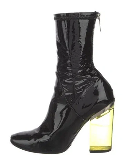 Pre-owned Dior 2015 Patent Leather Boots In Black
