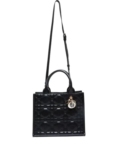 Pre-owned Dior 2015 Small Book Calfskin Tote Bag In Black