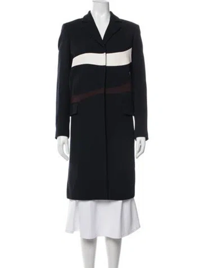 Pre-owned Dior 2015 Virgin Wool Coat In Blue