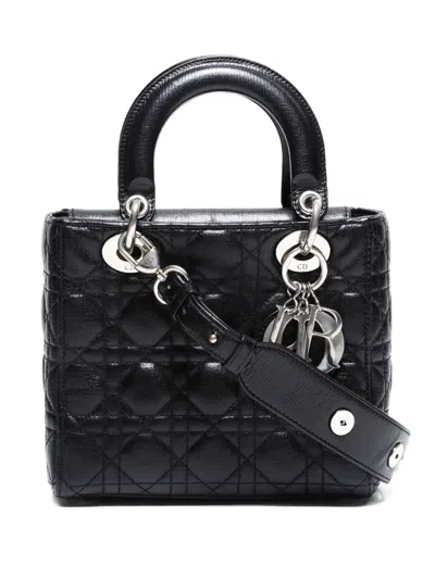 Pre-owned Dior 2016-2025 Small Lady 2way Quilted Tote Bag In Black