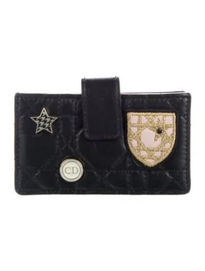 Pre-owned Dior 2016 Accordion Card Holder In Black