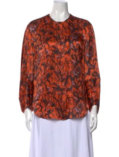Pre-owned Dior 2016 Floral Print Blouse In Orange
