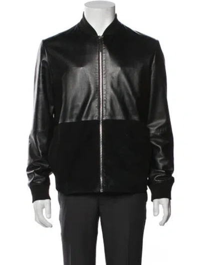 Pre-owned Dior 2016 Lambskin Bomber Jacket In Black