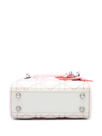 Pre-owned Dior 2016 Micro Ombre Patent Cannage Lady  Satchel In Pink