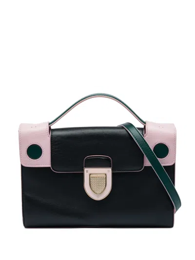 Pre-owned Dior 2016 Mini Tricolor Leather Ever Top Handle Bag Satchel In Multicolour