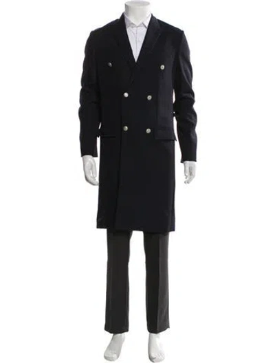 Pre-owned Dior 2016 Signature Logo Overcoat In Blue