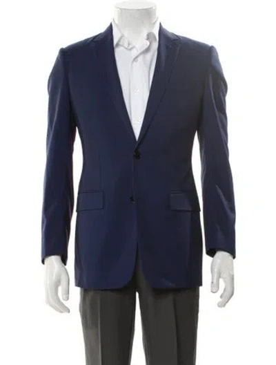 Pre-owned Dior 2016 Virgin Wool Blazer In Blue