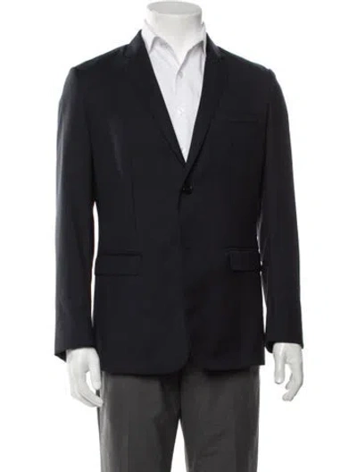 Pre-owned Dior 2016 Virgin Wool Blazer In Blue