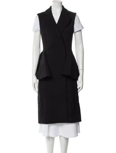 Pre-owned Dior 2016 Virgin Wool Coat In Black