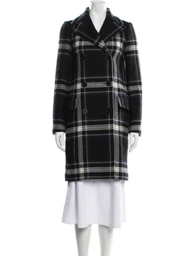 Pre-owned Dior 2016 Virgin Wool Coat In Blue