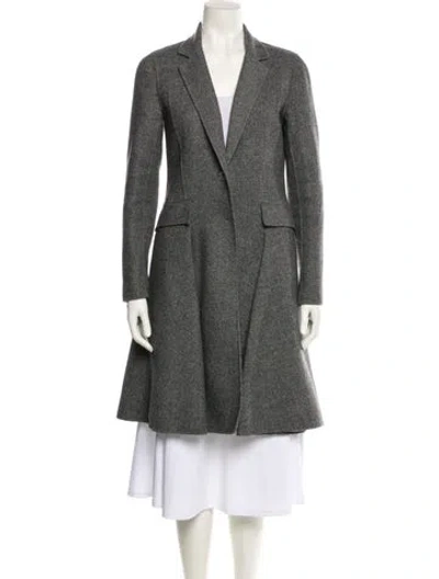 Pre-owned Dior 2016 Virgin Wool Coat In Gray