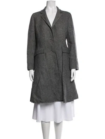Pre-owned Dior 2016 Virgin Wool Coat In Gray