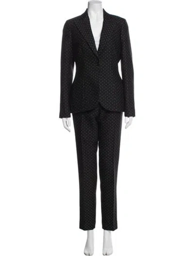 Pre-owned Dior 2016 Virgin Wool Pantsuit In Black