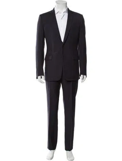 Pre-owned Dior 2016 Virgin Wool Two-piece Blazer In Blue