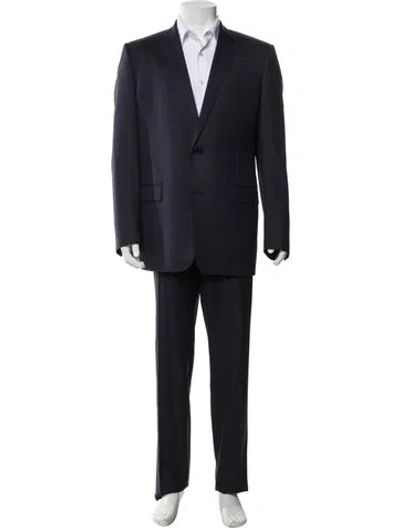 Pre-owned Dior 2016 Virgin Wool Two-piece Suit In Blue