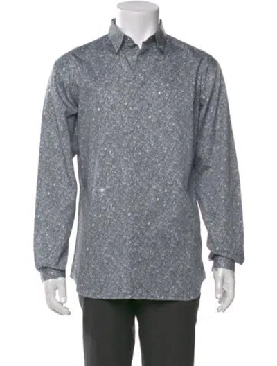 Pre-owned Dior 2017 Bee Accent Dress Shirt In Gray