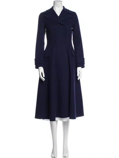 Pre-owned Dior 2017 Cashmere Trench Coat In Blue