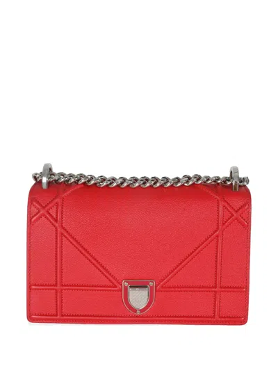 Pre-owned Dior 2017 Ama Flap Bag In Red