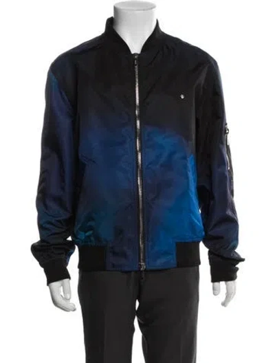 Pre-owned Dior 2017 Graphic Print Bomber Jacket In Blue