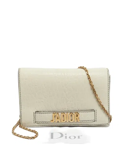Pre-owned Dior 2017 J'a Leather Mini Crossbody Bag In Neutral