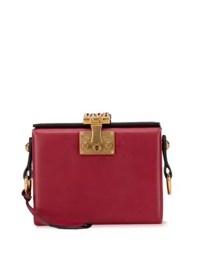 Pre-owned Dior 2017 Lambskin Addict Lockbox Crossbody Bag In Red