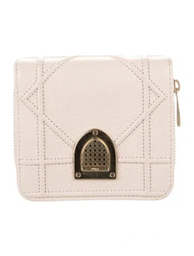 Pre-owned Dior 2017 Leather Compact Wallet In Pink