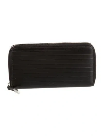 Pre-owned Dior 2017 Leather Continental Wallet In Black