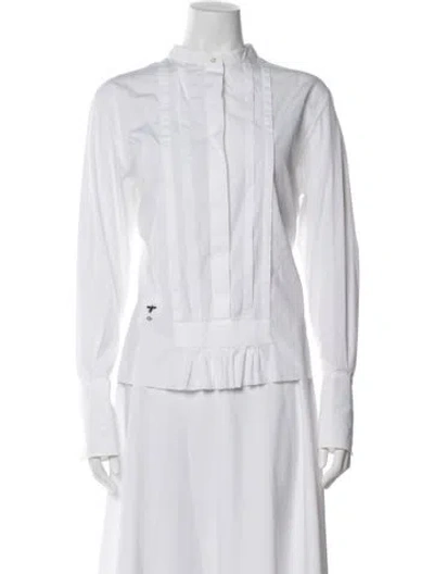 Pre-owned Dior 2017 Long Sleeve Top In White