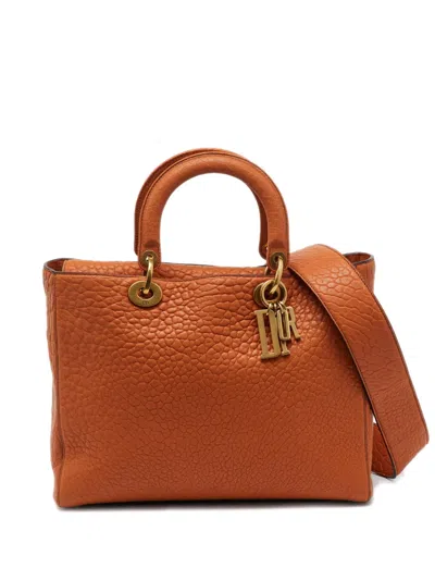 Pre-owned Dior 2017 Medium Lady  Handbag In Orange