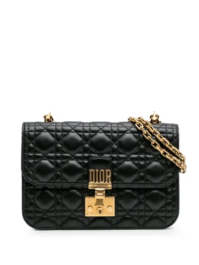 Pre-owned Dior 2017 Medium Lambskin Cannage Addict Flap Shoulder Bag