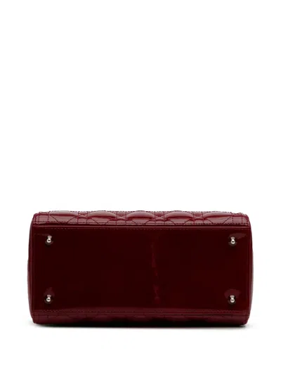 Pre-owned Dior 2017 Medium Patent Cannage Lady  Satchel