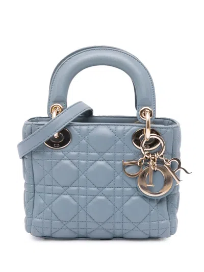 Pre-owned Dior 2017 Mini Lambskin Cannage Lady  Satchel