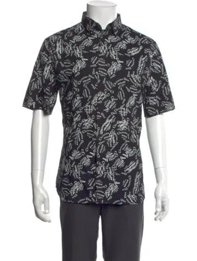 Pre-owned Dior 2017 Monogram Pattern Shirt In Black