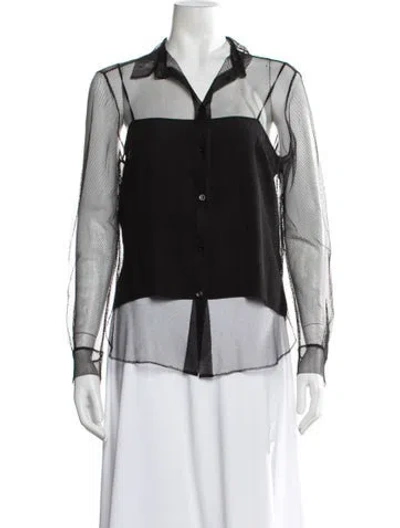 Pre-owned Dior 2017 Silk Button-up Top In Black