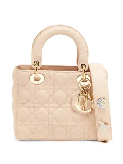 Pre-owned Dior 2017 Small Lady  Cannage Tote Bag In Pink