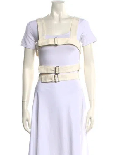 Pre-owned Dior 2017 Square Neckline Crop Top In Neutral