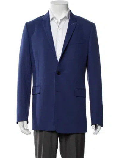 Pre-owned Dior 2017 Virgin Wool Blazer In Blue