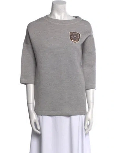 Pre-owned Dior 2017 Virgin Wool Sweatshirt In Gray