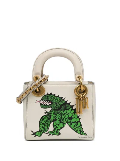 Pre-owned Dior 2017 X Niki De Saint Phalle Limited Edition Mini Dragon Lady  Satchel In White