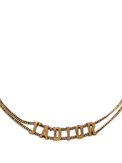Pre-owned Dior 2017-2026 Gold Plated J A Choker Necklace Costume Necklace