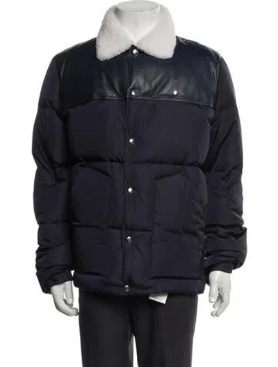 Pre-owned Dior 2018 Bee Accent Puffer Coat In Blue
